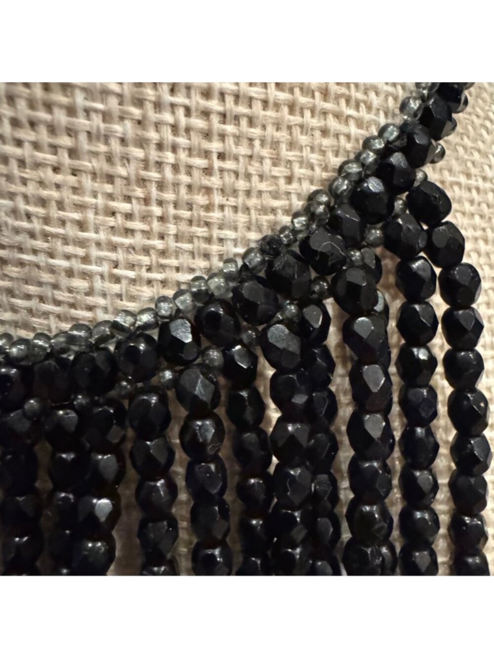 Black Beaded Fringe Bib Statement Necklace By Robert Rose - Picture 2 of 10